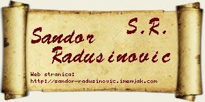 Šandor Radusinović vizit kartica